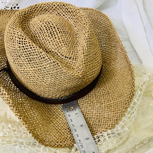 Beach ready Straw Cowboy Hat with Leather Strap main image 8